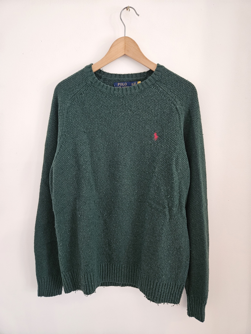 Polo Ralph Lauren Dark Green Crewneck Sweater Mens Extra Large Wool Blend
